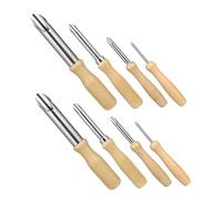 CLISPEED 8 Pezzi Strumenti Argilla Ceramica con Punzonatura Rotonda in Acciaio Inossidabile e Legno Utensili Scultura Modellazione Precisione per Laboratori e Fai da Te
