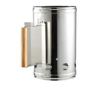 CLISPEED Accendifuoco per Barbecue con Manico in Legno Ciminiera Accensione Carbonella Resistente e Antiruggine per Grigliate all Aperto Stufa per BBQ Rapida e Sicura per Campeggio e