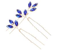 CLISPEED Accessori per Chioma da Sposa 3 Forcine Strass in Metallo Blu per Punti Luce e Acconciature Chignon