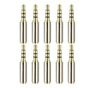 CLISPEED Adattatore Jack Audio Stereo 25 MM Maschio a 35 MM Femmina in Metallo Convertitore Jack per Cuffie da 10 Pezzi Accessori Audio Portatili per Telefono e Microfono