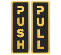 CLISPEED Adesivi Push-Pull per Porte in Acrilico Nero e Oro Set da 2 Pezzi Segnaletica Autoadesiva per Uffici Negozi e Ristoranti Etichette per Ingressi e Uscite Aziendali