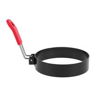 CLISPEED Anelli per Uova in Acciaio 2 Pezzi con Manico in Silicone Stampi Rotondi per Uova Fritte e Mini Pancake Accessori per Cucina Casalinga e Colazione