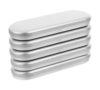 CLISPEED Astuccio di Latta Rettangolare 5 Pezzi, Scatola Portapenne in Metallo Compatta Coperchio Incernierato, Contenitore per Penne e Matite Resistente All’umidità, per Scuola e Ufficio