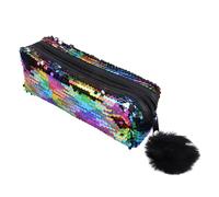 CLISPEED Astuccio e Cerniera Stile Sirena, Grande Capienza Paillettes | Poliestere Inserti Luccicanti, Tasche Singole Antipolvere, Formato Pratico, per Scuola e Trucco