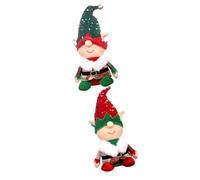 CLISPEED Bambola da Scrivania Natalizia 2 Pezzi Cappello Rosso e Verde Decorazione per Casa e Tavolo Statua Decorativa in Peluche per Arredamento Festa di Natale