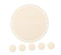 CLISPEED Base in Legno Rotonda per Borse Uncinetto 15cm, Set 6 Pezzi per Progetti Fai da Te, Fondo Solido per Cestini e Borse Fatte a Mano, per Amanti dell’Uncinetto e Artigianato Creativo