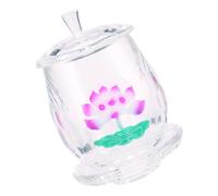 CLISPEED Bicchiere d Acqua in Vetro Design a Loto per Offerte Buddiste, Coppa per Templi Facile da Trasportare, Accessorio Multifunzione per Altari e Meditazione