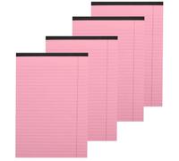 CLISPEED Blocco Note A4 Rosa 4 Pezzi Righe Orizzontali e Colonne Divise, Carta di Qualità Funzione Strappabile, per Organizzazione Efficiente a Casa