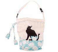 CLISPEED Borsa Kimono Giapponese Coulisse da Donna, Custodia Portatile per Telefono e Cosmetici, Borsa a Forma di Gatto Piccola e Leggera per Uso Quotidiano e Accessori