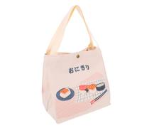 CLISPEED Borsa Termica Pranzo in Tela Beige Isolamento e Design Giapponese con Fibbia Portatile Resistente e Facile da per e Picnic