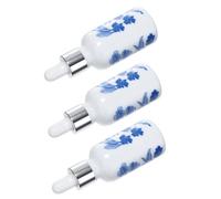 CLISPEED Bottiglie di Porcellana Blu e Bianca 30ml Set da 3 Contagocce Antigoccia per Oli Essenziali e Aromaterapia, Flaconi per Profumi da Viaggio Tascabili, Contenitori Colore Casuale