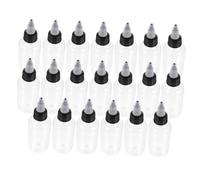 CLISPEED Bottiglie Erogatrici di Plastica Vuota 20 Pezzi da 75 Ml, Flaconi Squeeze per Pittura e Olio, Tappo Gel Regolabile per Uso Creativo e Cucina
