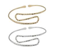 CLISPEED Bracciale a Fascia Regolabile in Metallo Bracciale Aperto a Polsino per Speciali 2 Pezzi Design