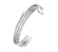 CLISPEED Bracciale da Uomo in Acciaio al Titanio 10 MM Apribile Incisione My Son Superficie Liscia Leggero Resistente Regalo per Figlio Uso Quotidiano Feste e Viaggi