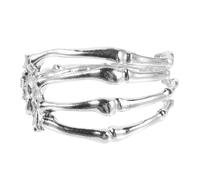 CLISPEED Bracciale Halloween Regolabile con Ciondolo Scheletro in Metallo Bracciale Aperto Decorativo Unisex per Costume e Cosplay Punk e