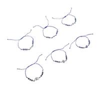 CLISPEED Braccialetti con Perline Anti-Malocchio da 6 Pezzi Set di Gioielli da Donna Regolabili con Ciondolo a Occhio Turchese Braccialetti con Filo Artigianali per Preghiere Feste e