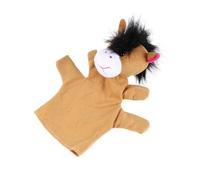 CLISPEED Burattino da Dito Animale in Peluche Marrone, Guanto a Cinque Dita in Peluche Corto Cotone Pp, per Raccontare Storie e Sviluppare Immaginazione