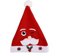 CLISPEED Cappello Natalizio Rosso Design Creativo Babbo Natale che Fa L’occhiolino, Comodo e Multifunzione per Feste di Natale e Centri Commerciali