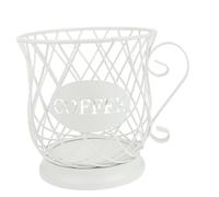 CLISPEED Capsule Caffè in Metallo Bianco Organizer Capsule e Cialde con Design e Apertura Facile Contenitore per Cucina Bar e Ufficio e Accesso Veloce