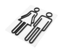 CLISPEED Cartello Design Semplice e Chic, Facile da Usare Porta Wc in Abs Nero Segnaletica Guidata per Bagno Uomo per Servizi Igienici