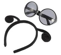 CLISPEED Cerchietti per Chioma Antenna a Forma di Farfalla e Occhiali da Cosplay per Feste di Natale e Compleanni, Accessorio Costume Insetto per Carnevale