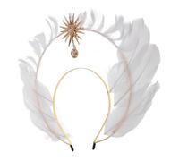 CLISPEED Cerchietto Corona Bianco Stile Papa in Metallo e Fibra per Halloween e Sfilate, Accessorio Versatile per Donna dal Look Sacro e Misterioso