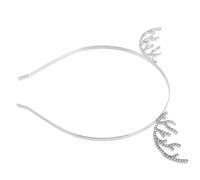 CLISPEED Cerchietto Natalizio con Corna di Renna in Lega di Zinco Accessorio per Capelli da Festa con Fiocchi di Scintillanti Comodo e Resistente per Adulti e Ragazze