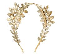 CLISPEED Cerchietto nuziale con foglia dorata, elegante copricapo barocco, foglia dulivo vintage, accessori da sposa per matrimonio (Oro)