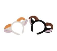 CLISPEED Cerchietto per Chioma Orecchie di Pecora e Corna di Montone in Pile Set 2 Pezzi Due Toni per Cosplay e Feste Natalizie Fascia per Chioma Comoda e Stabile per Adulti