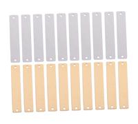 CLISPEED Ciondoli Rettangolari in Acciaio Inox 20 Pezzi Due Fori, Barre Vuote per Incisione, Accessori Fai da Te per Creazione Gioielli, Personalizzabili per Braccialetti e Collane