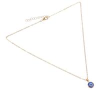 CLISPEED Collana Amuleto Occhio di Diavolo Blu Bordo Dorato Protezione Contro la Sfortuna Ciondolo Piccolo per Donna e Uomo Decorazione Estetica