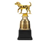 CLISPEED Competizioni Canine 1° Posto in Plastica Dorata | Coppa Base Nera, Statuetta Cane, per Flyball e Aree Reception
