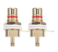 CLISPEED Connettore in Rame Placcato Oro Montaggio a Pannello a Forma di Loto, 2 Pezzi, Semplice Inserimento e Rimozione, per Audio Domestici