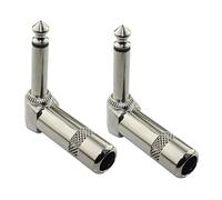 CLISPEED Connettore Spina Mono Curva 6,35 Mm Nichelato in Lega Di Zinco, 2 Pezzi Per Chitarra Elettrica, Accessorio Per Collegamento Cavi Amplificatore, Resistente e Multiuso