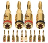 CLISPEED Connettori Oro Casse per Banana Acustiche Placcati e 12 Paia 24k Facile Inserimento Resistenza All'ossidazione in Rame e Gomma