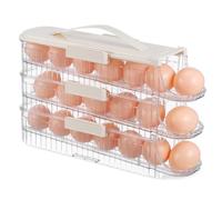CLISPEED Contenitore per Uova Rotolante Distributore di Uova Trasparente Strati Portauova per Frigorifero Scala della Data Salvaspazio
