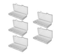 CLISPEED Contenitore Plastica per Batterie AA 5 Pezzi, Scatole Trasparenti con 8 Scomparti, Organizer Compatto per Batterie al Litio, Uso Domestico e Ufficio