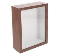 CLISPEED Cornice Portafoto in Legno e Acrilico Color Caffè con Design Unico, Finitura Fine e Delicata, Struttura Cava per Esposizione Chiara da Muro o Tavolo