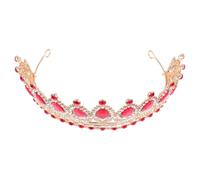 CLISPEED Corona da Sposa Elegante Rossa Strass e Lega di Zirconia, Fascia per Chioma Resistente in Rame, Accessorio Romantico per Matrimoni e Cerimonie