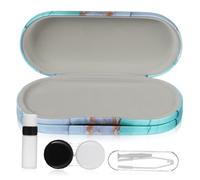 CLISPEED Custodia Portatile Occhiali e Lenti Doppio Box Resistente in Pu Con Fodera Morbida Leggera e Salvaspazio Per Viaggi Uso Quotidiano