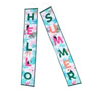 CLISPEED Decorazione Porta Estiva Hello Summer in Resistente Striscione Appendibile per Feste e Casa Banner Decorativo per Ambienti Festivi e Foto Ricordo