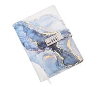 CLISPEED Diario A5 con serratura con password e chiave, blu scuro, con copertina UV, diario di scrittura sicuro per adulti e ragazzi, per appunti segreti e voci giornaliere