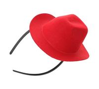 CLISPEED Fascia per Cappello da Cowboy Mini Rossa per Donna, Accessorio per Chioma Western da Festa e Festival, Cerchietto Decorativo Leggero e Comodo per Eventi e Cosplay