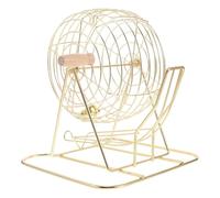 CLISPEED Gabbia per Palline del Gioco del Bingo Compatta a Manovella, Accessorio per Tavolo da Bingo, Gabbia in Filo Metallico Piccola per Estrazioni e Intrattenimento