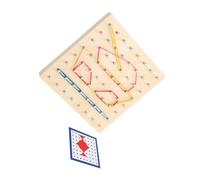 CLISPEED Geoboard in Legno Creativo con Elastici ad Alta Elasticità Strumento Didattico Geometrico per Gioco Montessori per Sviluppo Cognitivo e Apprendimento Matematico