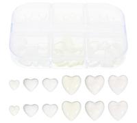 CLISPEED Gioielli per Unghie a Forma di Cuore in Resina Trasparente Set da 6 Griglie per Nail Art Fai da Te Accessori Manicure Cuori Piccoli e Grandi Scatola Portatile per Decorazioni