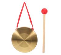 CLISPEED Gong Tradizionale Cinese in Ottone con Martello Battente in Legno e Corda Sospesa Adatto per Festival Celebrazioni e Performance Musicali in Orchestre Etniche o Lezioni di Musica