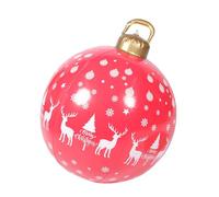 CLISPEED Grande Palla Gonfiabile Natalizia Rossa Renna Decorazione Esterna Resistente alle Intemperie Ornamento a Forma di Palla per Giardino e Casa Facile da Gonfiare e Appendere