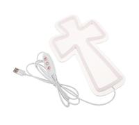 CLISPEED Insegna al Neon a Forma di Croce LED 25x15 Cm Lampada al Neon in Acrilico Luce Decorativa da Parete Cristiana per Camera da Letto e Sala di Preghiera Illuminazione Calda