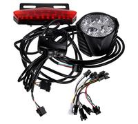 CLISPEED Kit Luci Multifunzione per Bici Elettrica con Fanale Posteriore LED Interruttore Clacson e Indicatori di Direzione Cablaggio Completo per Scooter e Moto Facile Installazione